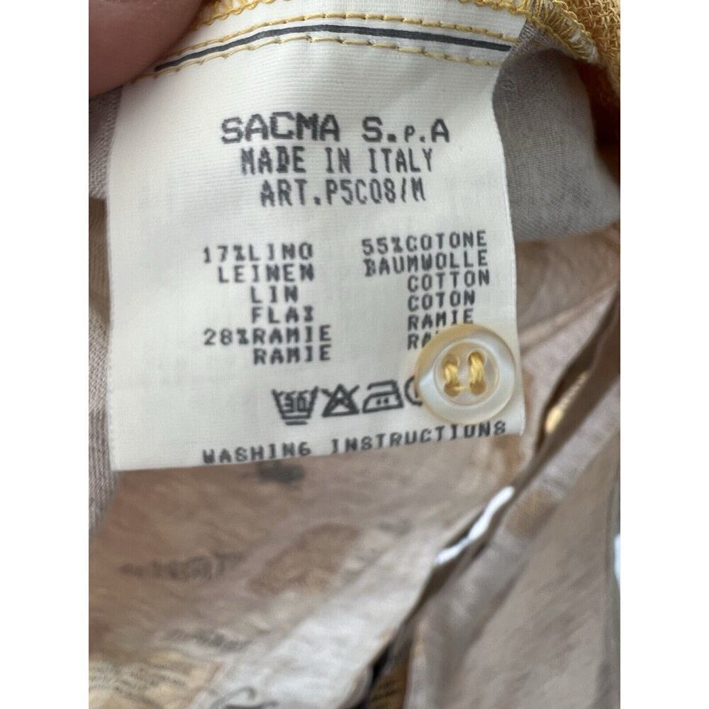Ultra Rare AB 1953 Umberto Bilancioni Cotton Linen Button Down Size 52 - Picture 3 of 10